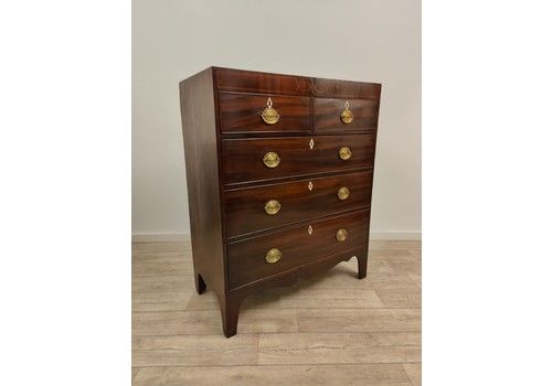 Small Antique Regency Mahogany Chest Of Drawers
