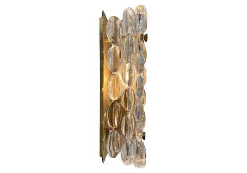 Crystal & Gilt Brass Wall Sconce By Carl Fagerlund For Orrefors Sweden