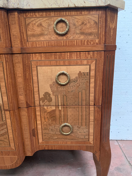 Commode With Central Projection In Amaranth Wood And Rosewood XX Century photo furniture