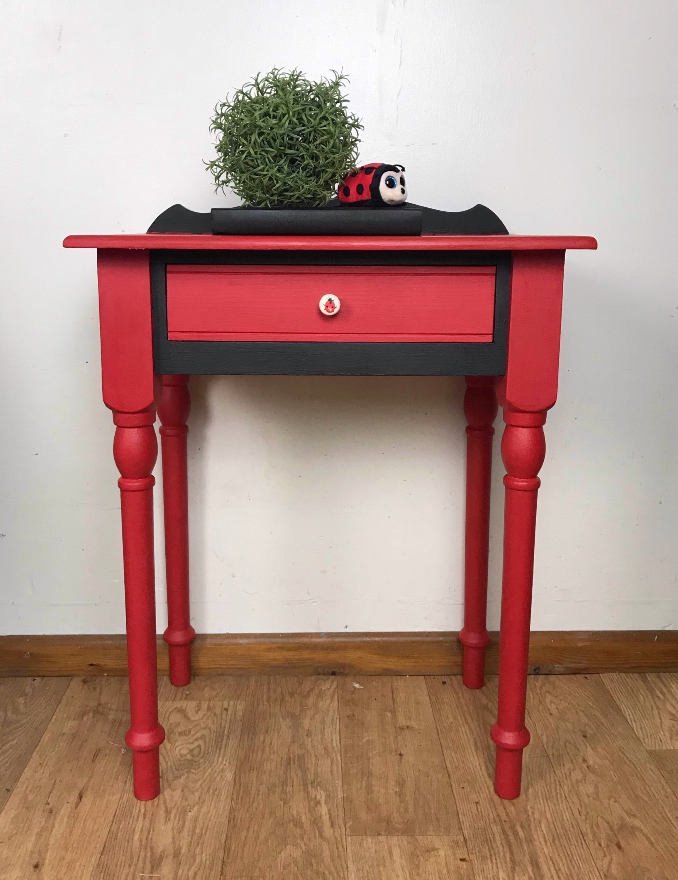 Small Chest Of Drawers Hand Painted Hallway Storage Red Drawers