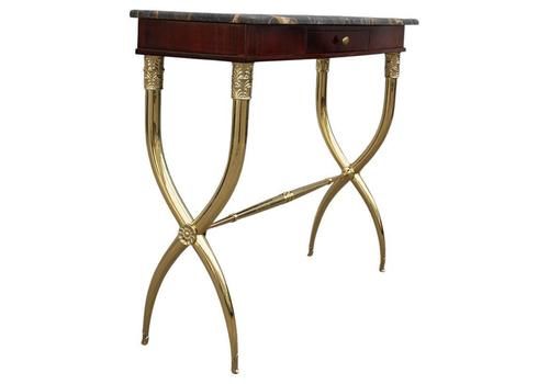 Mid Century Italian Console Wood Marble Portoro Solid Brass Paolo Buffa Design