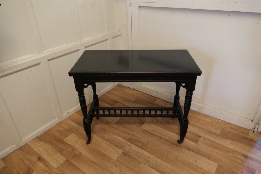 Elegant Ebonised Occasional Card Hall Table photo furniture