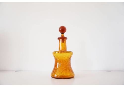 Vintage Amber Bubble Glass Decanter