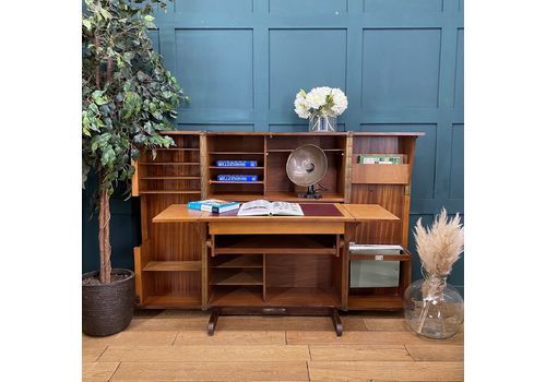 Mid Century Newcraft Desk /Retro Office Desk /Metamorphic Desk /Leather Top Desk