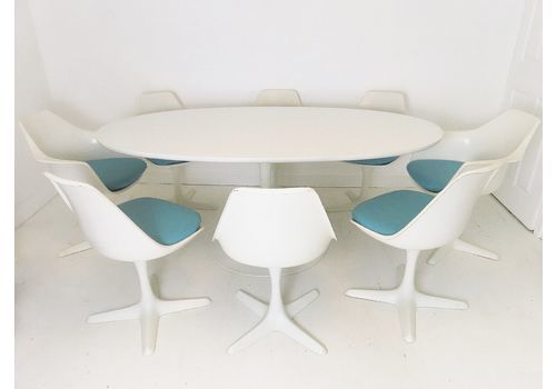 Stunning Vintage Arkana Tulip Dining Table & Chairs Set   Maurice Burke   1970's