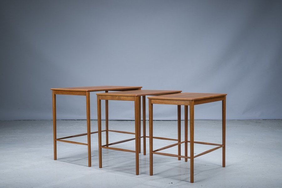 Mid Cenury Teak Nesting Tables By Kai Winding For Poul Jeppesens, 1960s, Set Of 3 photo for sale