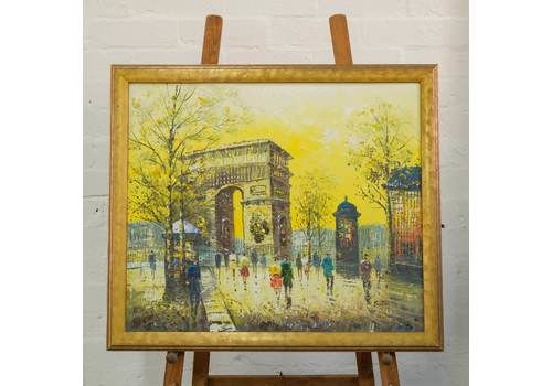 Painting Of A Parisian Scene Signed Burnett