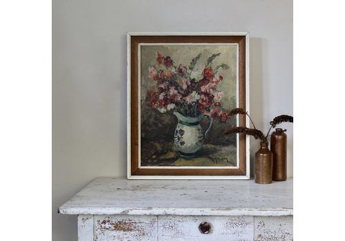 1930s French Floral Painting, Oil On Canvas