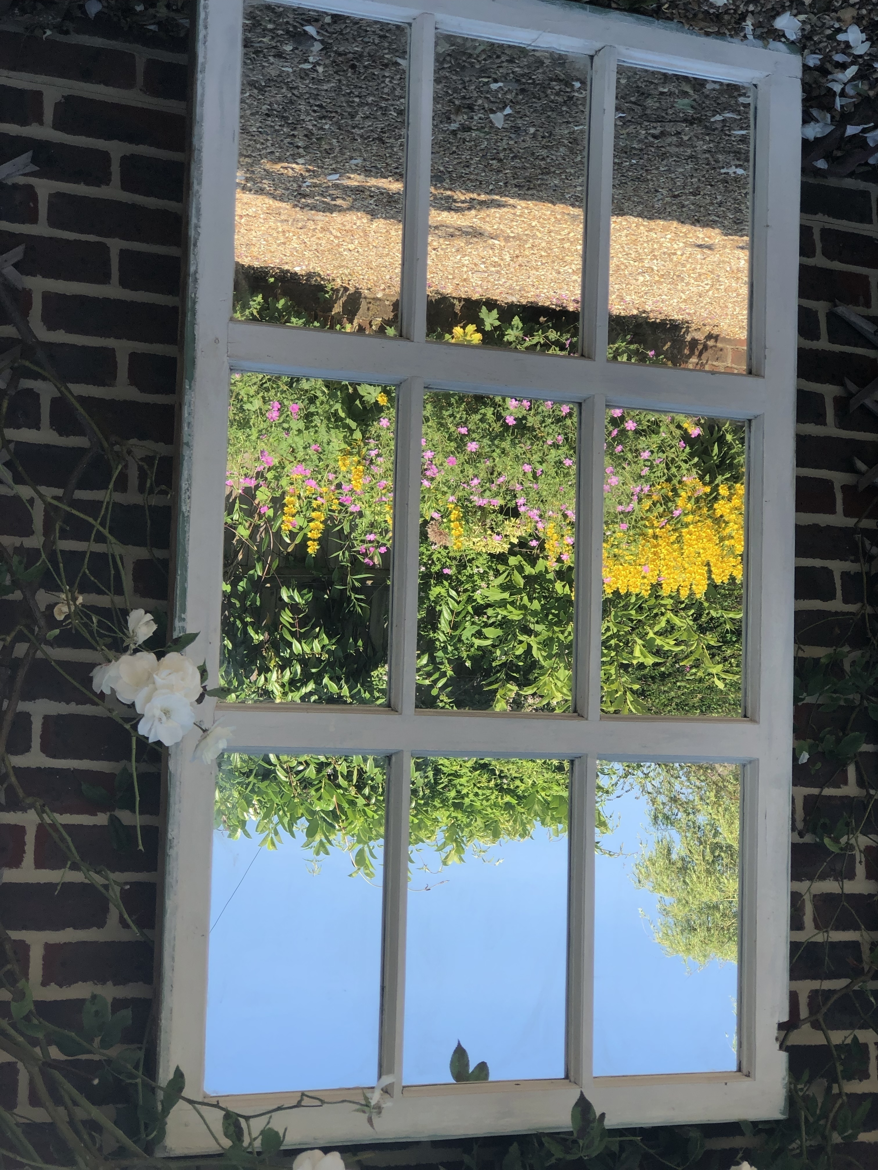 Vintage Hungarian Window Frame Stand Up Mirror Vintage Hungarian Window Frame Stand Up Mirror
