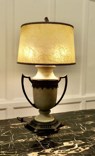 A Large French Toleware And Brass Table Lamp photo furniture