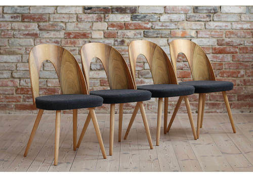 Set Of 4 Midcentury Dining Chairs By Antonin šuman, Reupholstered In Kvadrat Fabric