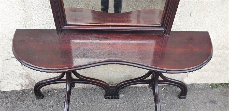 Att. In Thonet, Console With Large Mirror, Late Nineteenth Early Twentieth Century photo buy