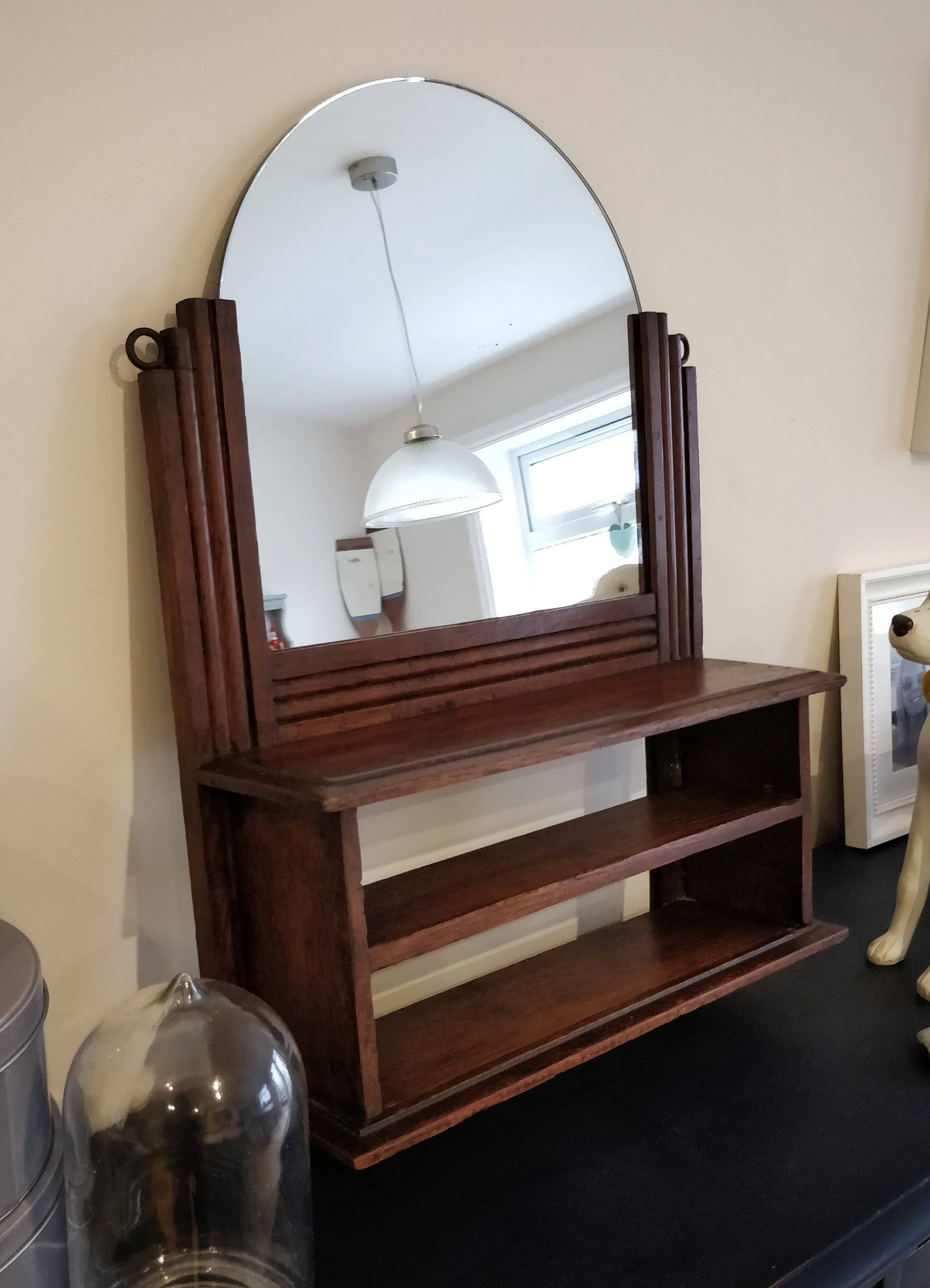 Art Deco Dressing Table Mirror Make Up Vanity Bathroom Wooden With Shelves Antique Standing 1510 Vinterior Art Deco Dressing Table Mirror Make Up