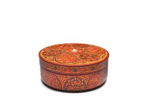 Indian Lacquer Pot From Rajasthan   19thc