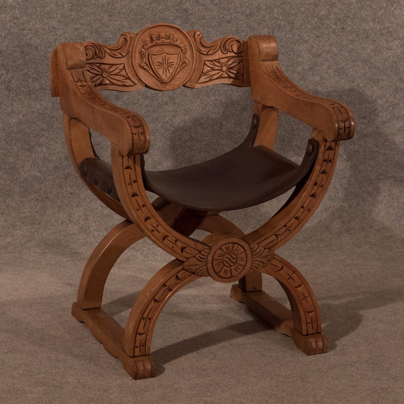 Antique French Beech Leather Study Desk Side Hall Chair Quality