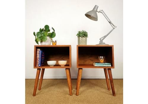 Pair Of Recycled Vintage G Plan Mid Century Teak Bedside Table Cabinets