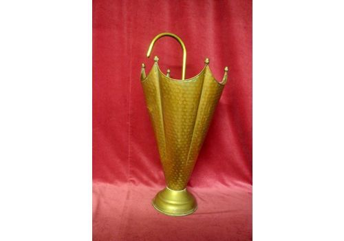 Vintage French Hammered Copper And Brass Umbrella Walking Stick Stand Storage