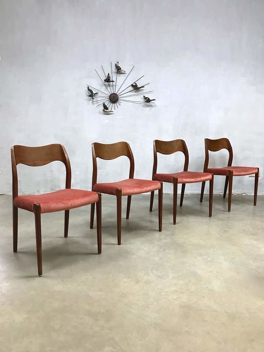 Vintage Design Dusty Pink Dining Chairs Dining Room Chairs Niels O Mller Niels O Mller Moller Vinterior