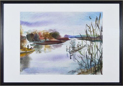 Inga Kallagova Goehnner   Early Hours Fishing On The River
