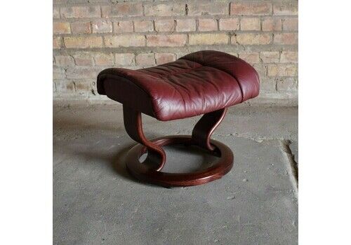 Ekornes Stressless  Burgundy Leather Footstool