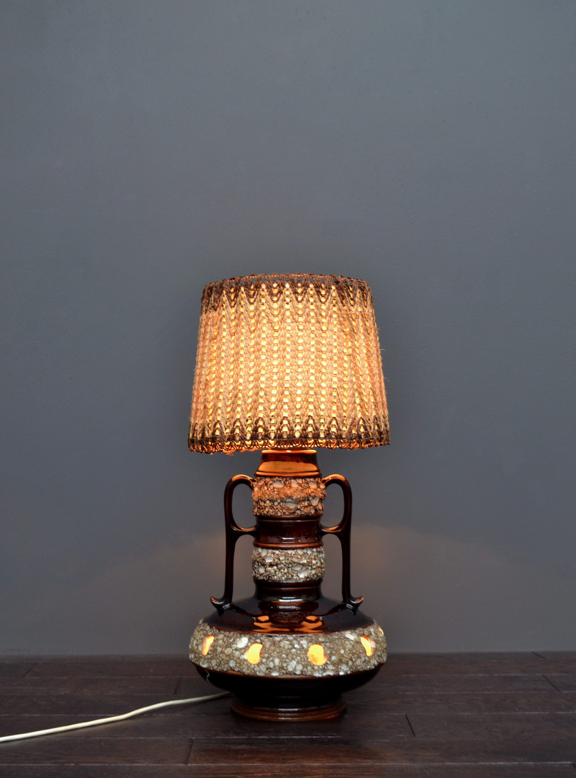 Original Vintage Retro Mid Century West German Scheurich Fat Lava Lamp Shade Double Bulb