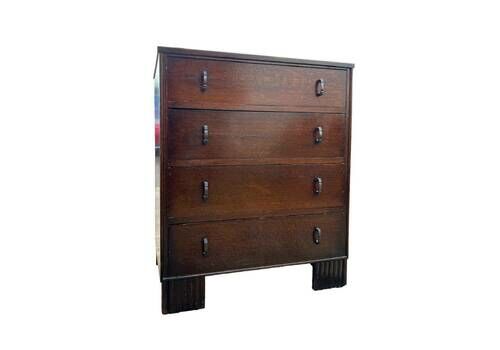 Mid Century Vintage Chest Of Drawers On Raised Feet