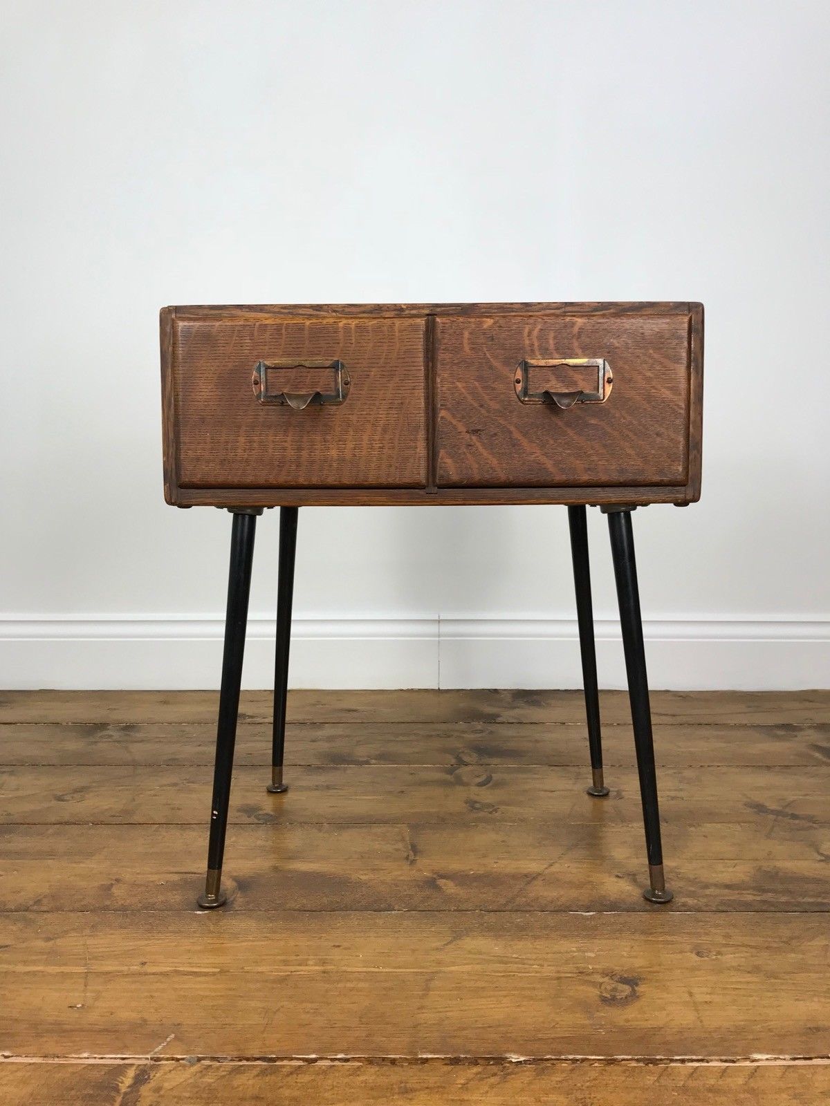 Stunning Vintage File Cabinet Side Table Retro Library Drawers Lamp Bedside Vinterior