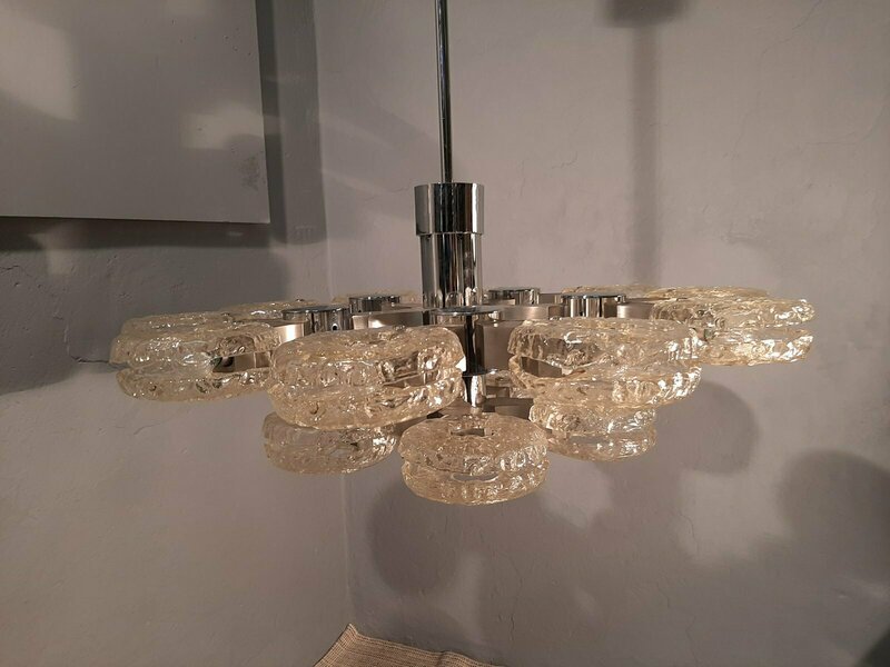 Ceiling Lamp In Chromed Metal And 15 Lights By Gaetano Sciolari For Sciolari, 1970s photo furniture