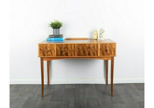 Mid Century Retro 1960s Walnut Dressing Table With Drawers Vesper Furniture Desk