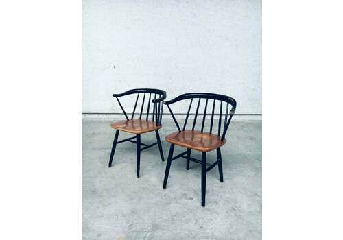Midcentury Modern Design "Fanett" Style Arm Chair Set, Denmark 1950