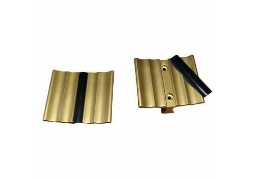 Mid Century Satin Brass Handles Italian Design 1950 Gold And Black