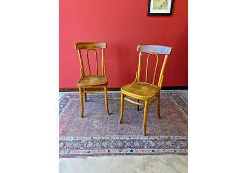 Pair Of Antique Bentwood Bistro Chairs By J&J Kohn