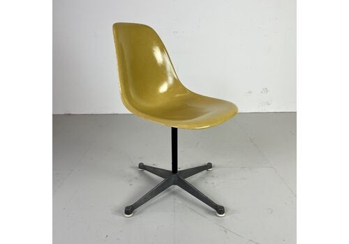 Eames Herman Miller Psc Swivel Base Office Chair In Light Ochre