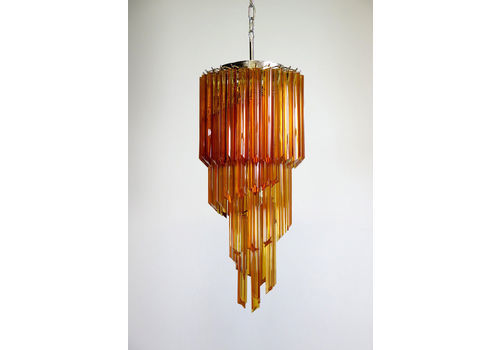 Vintage Italian Muranco Amber Art Glass Chandelier Teardrop Prism Vintage Italian Muranco Amber Art Glass Chandelier Teardrop Prism