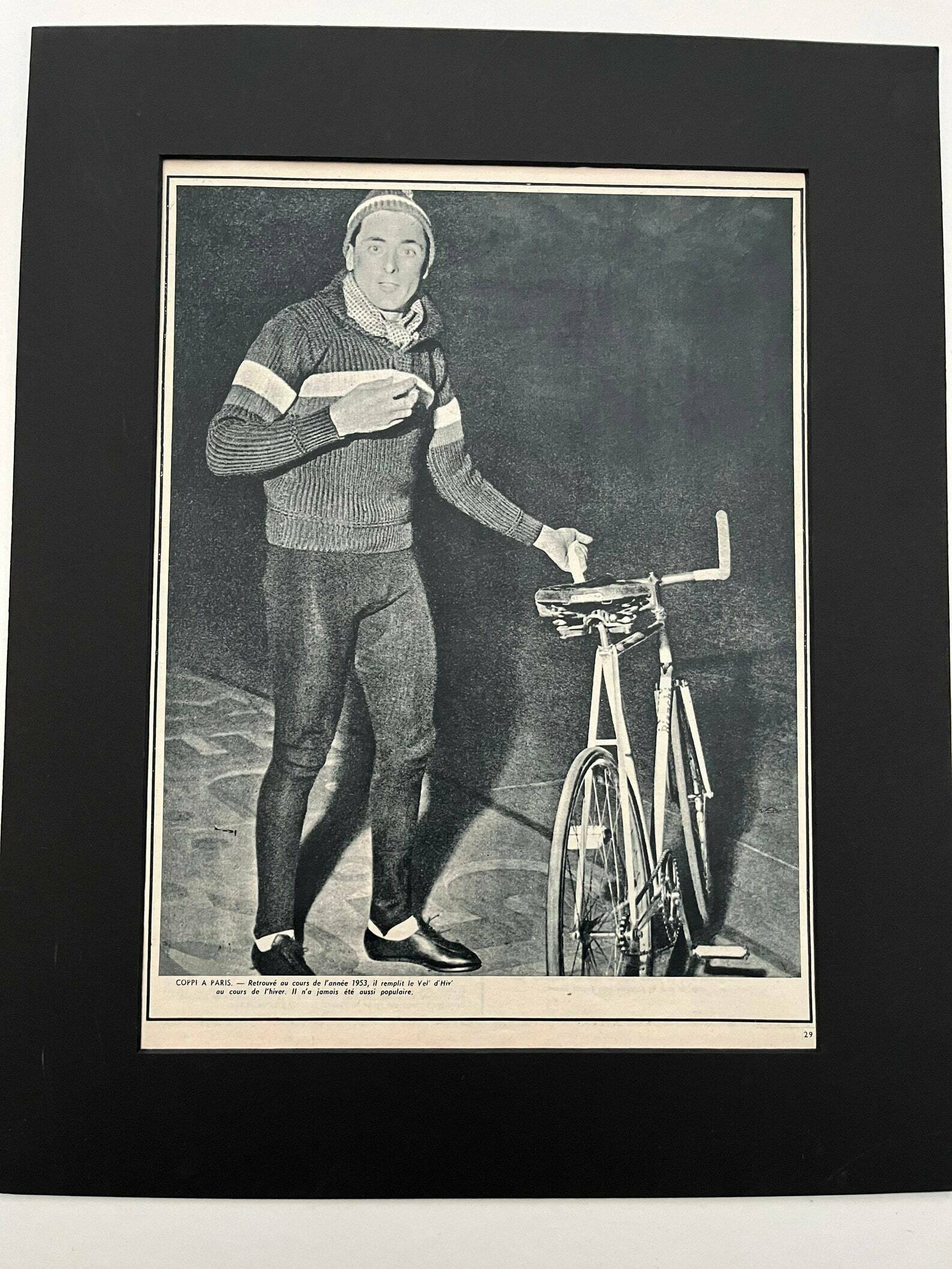 1951 Fausto Coppi Bianchi Original Vintage Cycling Print Vinterior