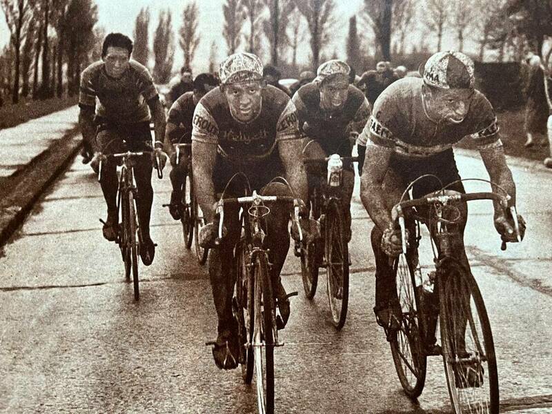 Paris Roubaix Vintage Cycling Print 1959 Roger Rivière Rik Van