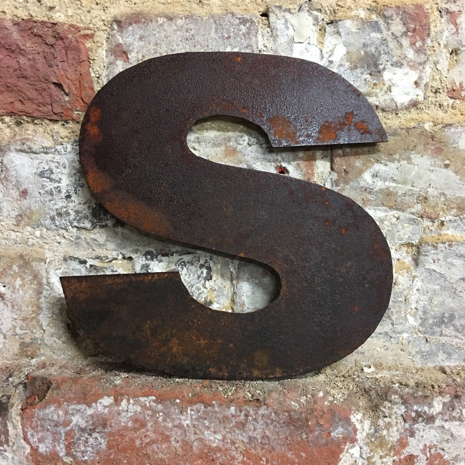 S Lower Case Rusty Metal Letters Shop Home Vintage Word Rustic